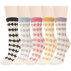 Novelty Funny Floral Socks for Women Girls Cute Crew Socks Colorful Flower Patterned Cotton Socks Christmas Gifts