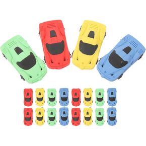 Mini Novelty Erasers 20pcs Cartoon Rubber Erasers Plastic Racing Car Shape Erasers for School Student Stationery Kid Festival Treat Bag Filler Cartoon Eraser