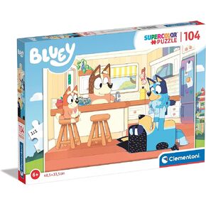 Clementoni - 27169 - Supercolor Puzzle Bluey - 104 Pieces - Jigsaw Puzzle for Kids Age 6 - Made in Italy