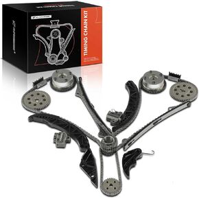 A-Premium Engine Timing Chain Kit W/Sprocket & Tensioner & Guide Compatible with Hyundai Sonata 2006-2010, Santa Fe 2007-2009, Azera 2006-2011, Veracruz, Entourage & Kia Sorento, Sedona, Amanti