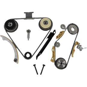 2.2L 2.4L Engine Timing Chain Kit w/VVT Gear Fits for Buick LaCrosse Chevy Cobalt Equinox GMC Terrain Pontiac G5 Saab Saturn 2.2L 2.4L l4 DOHC Replace OE 9-0753S 90537338 24461834 24424758