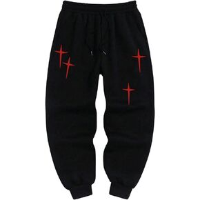 SOLY HUX Men's Drawstring Waist Joggers Pants Geo Print Athletic Sports Sweatpants with Pocket Streetwear