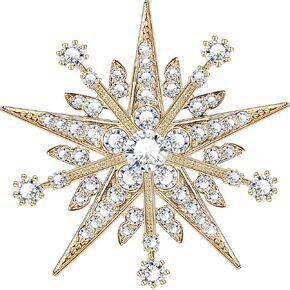 Austrian Crystals Snowflakes Brooch for Winter Vintage Star Brooch for Women Men Birthday Gift Bridal Brooch for Party Christmas Mothers Gift