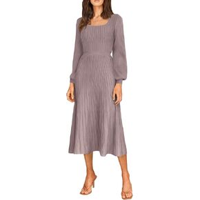 Fall Dress for Wedding Guest Midi Sweater Dresses Winter Knit Dress Casual A Line
