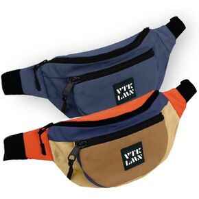 Vatkalimon Soft Colourful Fanny Pack Set of 2 Women Belt Bag, Fanny Packs for Women, Unisex Crossbody Back with 2 Zippers