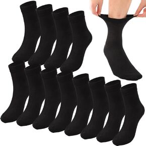 12 Pairs Extra Wide Socks for Swollen Ankles and Feet Seamless Over the Calf Socks Loose and Stretchy Extra Wide Top Socks Extra Wide Socks for Women Men Swollen Leg, Middle Tube Socks 9-12