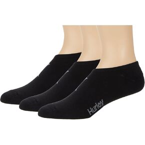 Hurley H1167420089-11 Non-Terry No Show Sockers 3-Pack Black/Grey US Men's 9-11 Black/Grey 9-11