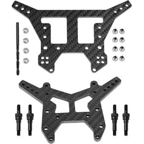 RC Carbon Fibre Shock Towers & Shock Standoff Upgrades Part for 1/8 Kraton 6S BLX,Outcast 6S BLX,Notorious 6S BLX,Front Rear Shock Towers w/Shock Standoff Hops Up