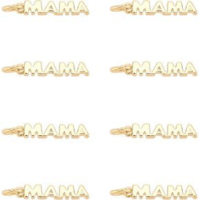 SUPERFINDINGS 20Pcs Brass with Word Charm Word Mama Pendants Real 18K Gold Plated Charm Lettering Charm Pendants for Jewelry Necklace Bracelet Making,Hole: 3mm