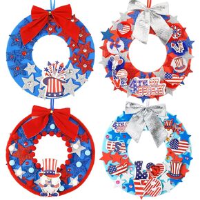 BOARDFEB 12 Sets Christmas Crafts Kits DIY Christmas Foam Wreath Crafts Winter Ornaments for Kids Snowman Santa Penguin Snowflake Foam Stickers Xmas Holiday Home Classroom Activities Decoration
