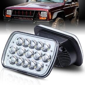 5x7 7x6 H6054 LED Headlights DOT Approved Hi/Low Sealed Beam H6052 H5054 Rectangular Head Light 2PCS 45W for XJ YJ MJ Toyota Tacoma Ford Probe Truck Van Sedans