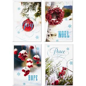 Hallmark Image Arts Boxed Christmas Cards Assortment, Seasonal Photos (4 Designs, 24 Cards and Envelopes)