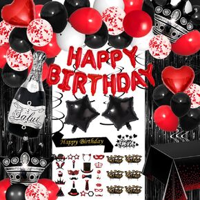 Succris Birthday Decorations Red and Purple (Red, 00th)