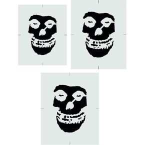 Stencil Stop Misfits Crimson Ghost Skull Stencil - Reusable for DIY Projects, Painting, Drawing, Crafts - 14 Mil Mylar Plastic (6 Pack (2", 3", and 4", 2 Each))