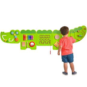 SPARK & WOW Crocodile Activity Wall Panels - Ages 18m+ - Montessori Sensory Toy - 8 Activities - Busy Board - Toddler Room Decor