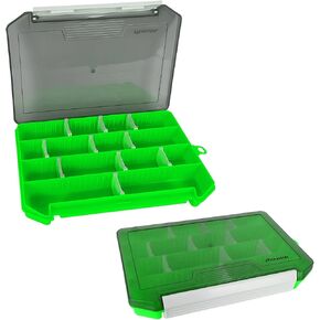Aventik Fly Box Portable Jig Head Storage Ice Box Crappie Bass Lure Box Jig Storage Fishing Tackle Box 8.2x5.4x1inch (Blue with foam)