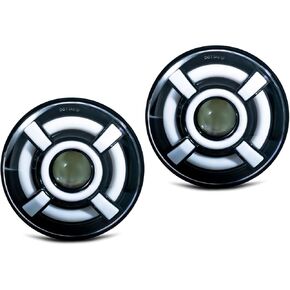 Set of 2 7inch Headlights Round white DRL Amber Halo Angel Eye Turn Signal High/Low Beam Compatible for Jeep Wrangler Dodge Chevy Chevrolet GMC & other models