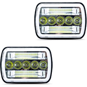 Set of 2 7inch Headlights Round white DRL Amber Halo Angel Eye Turn Signal High/Low Beam Compatible for Jeep Wrangler Dodge Chevy Chevrolet GMC & other models