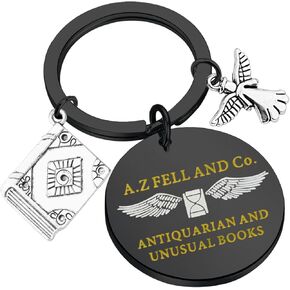 SEIRAA A.Z. Fell And Co Antiquarian And Unusual Books Keychain Ineffable Husbands Merch A.Z. Fell And Co Gifts
