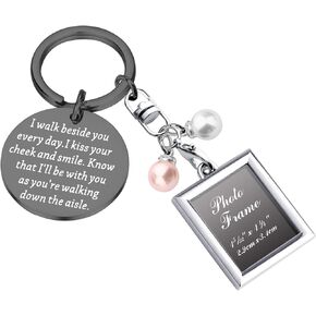PLITI Bride Wedding Gift For Bride From Mom And Dad Bridal Bouquet Photo Charm Daughter Wedding Jewelry