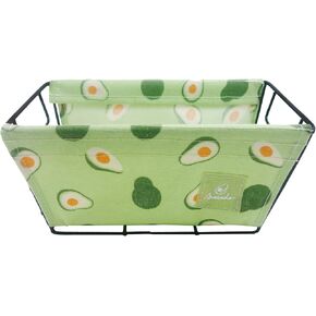 EPOCH Canvas Storage Basket Metal Holder Desk Table Organizer Home Decor Lemon Yellow