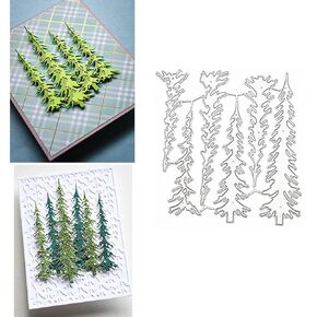 6pcs/Set Christmas Tree Metal Die Cuts, Pine Tree Plant Frame Stencils DIY Crafts Cards Cutting Dies Cuts for DIY Embossing Card Making Photo Decorative Paper Dies Scrapbooking