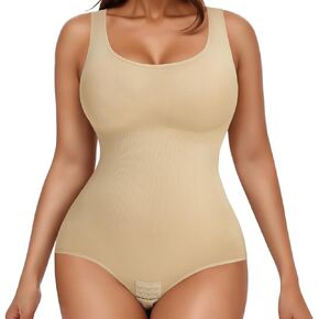 Bodysuit For Women Square Neck Sleeveless Skims Tops Romper Shapwear Tummy Control S-2XL