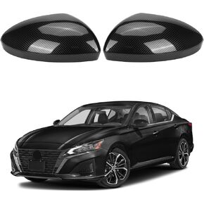 Glossy Black Direct Replacement Mirror Cover for 2019-2024 Nissan Altima, OEM #: 96374-6CA9A, Directly Replace Style, Not Sticker Style (Black)