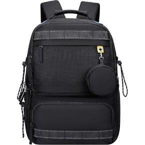 PIJUSHI Travel Laptop Backpack for Women Men Airline Approved Carry on Backpack Small Multi Pocket Daypack(PE031 Black)