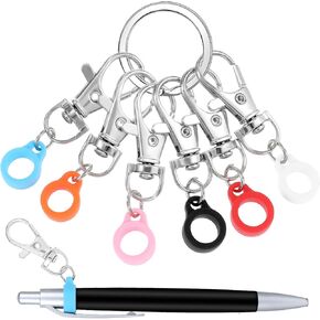 6 PCS Pen Holder for Lanyard, Retractable Pen Holder Pen Badge Clip with Lobster Clasp for Badge Reel, Badge Pen Holder for Carpenters Nurses Workers Mechanics