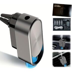 Car Air Freshener Essential Oil Diffuser Atomization Mist Maker Universal Air Vent Clip-on Car Diffuser Ocean Breeze Includes 4 * 6ML Different Perfumes
