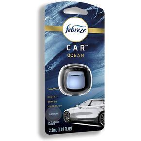 Febreze Car Vent Clip Air Freshener, Odor Eliminator for Strong Odors, Up to 30 Days Freshness, Ocean