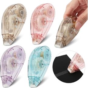 4 Pack Double Sided Tape Roller, Scrapbooking Tape, Sticky Glue Tape Runner Scrapbooking Supplies, Adhesive Tape Dispenser Runner for Crafts Arts Projects
