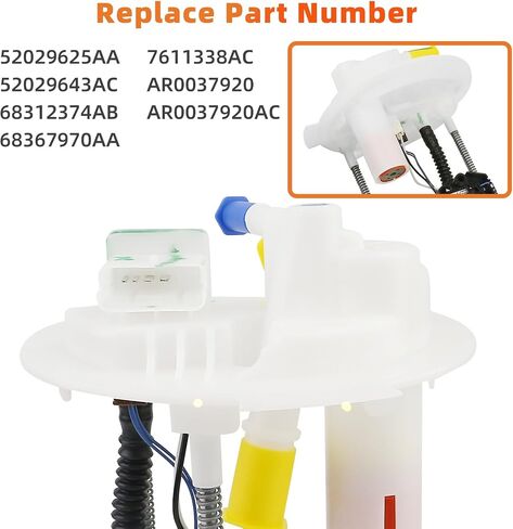 Fuel Pump Assembly Compatible with Jeep Compass 2017-2021 2.4L Renegade 2015-2018 1.4L 2019-2021 1.3L 2015-2021 2.4L Replace 52029625AA 52029643AC 68312374AB 68367970AA 7611338AC AR0037920 AR0037920AC in Saudi Arabia