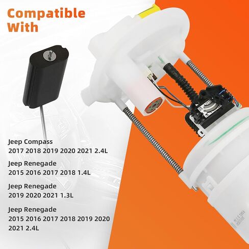 Fuel Pump Assembly Compatible with Jeep Compass 2017-2021 2.4L Renegade 2015-2018 1.4L 2019-2021 1.3L 2015-2021 2.4L Replace 52029625AA 52029643AC 68312374AB 68367970AA 7611338AC AR0037920 AR0037920AC in Saudi Arabia