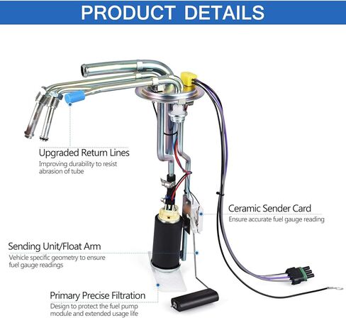 استبدال مضخة الوقود FAERSI # E3622S متوافق مع 1996-1997 Chevy | جي إم سي C1500 C2500 C3500 K1500 K2500 K3500 V6 V8 4.3L 5.0L 5.7L 7.4L وحدة الجمعية in Kuwait