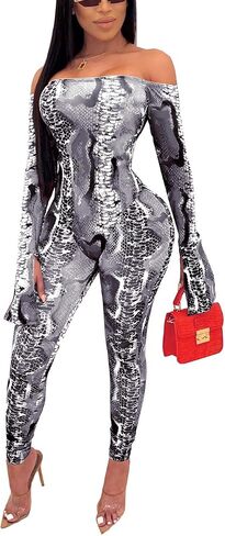 Clubwear Sexy Jumpsuit for Women Bodycon Long Sleeve See Through Long Skinny Pants for Evening Party in Kuwait