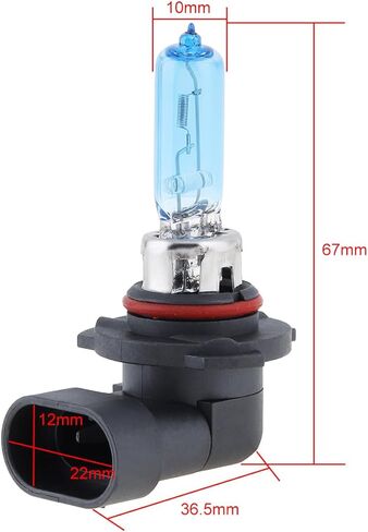 9005 مصباح هالوجين، 12 فولت 100 واط 5000 كيلو ضوء أبيض فائق السطوع مصباح هالوجين للسيارة مصباح ضباب أمامي تلقائي، حزمة من 2 in Kuwait