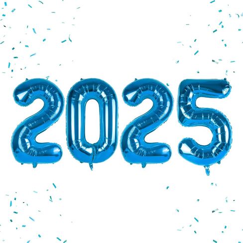 Happy New Year Balloon, 16inch New Year Letter Balloons NYE Decorations 2025, New Years Eve Party Supplies 2025 Set (Blue) in Saudi Arabia