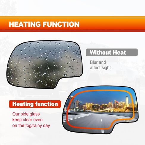 Passenger Right Side Heated Mirror Glass with Arrow Signal Exterior Mirror, Compatible with 2003-2007 Chevy Silverado Suburban Tahoe GMC Sierra Yukon 1500 Cadillac Escalade, Replace # 88944392 in Saudi Arabia