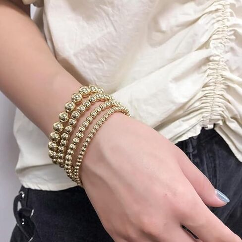 14K مطلية بالذهب 2-4 قطع اليدوية البوهيمي الذهب جولة مربع مطرز ربط سلسلة قابل للتعديل تكويم تمتد خفيفة الوزن فاسق سوار لذيذ بارد مجوهرات للنساء in Saudi Arabia