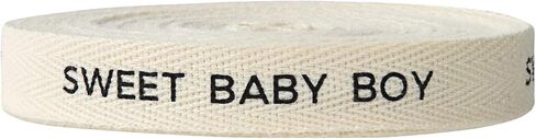 Sweet Baby Boy Baby Shower Natural Cotton Twill Ribbon 5/8 Inch 10 Yards Herringbone Ribbon in Saudi Arabia