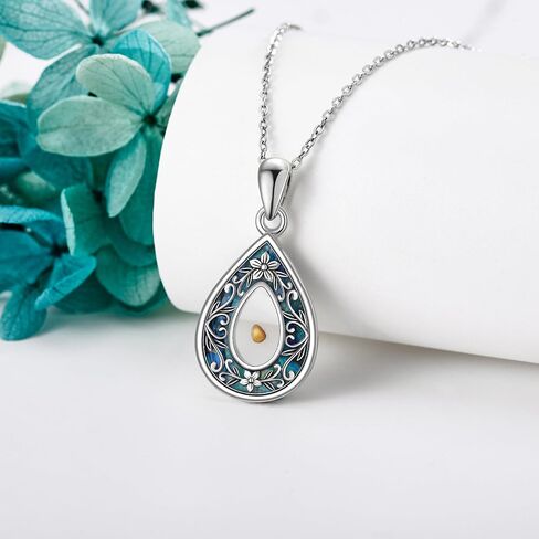 URONE Mustard Seed Necklace Sterling Silver Mustard Seed Faith Flower Pendant Necklace Christian Jewelry Gifts for Women in Saudi Arabia