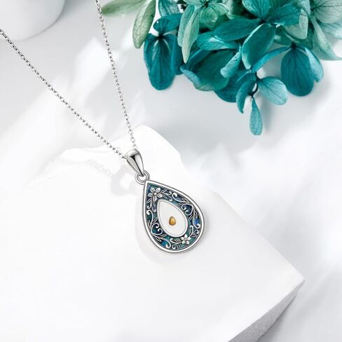 URONE Mustard Seed Necklace Sterling Silver Mustard Seed Faith Flower Pendant Necklace Christian Jewelry Gifts for Women in Saudi Arabia