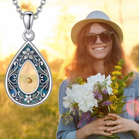 URONE Mustard Seed Necklace Sterling Silver Mustard Seed Faith Flower Pendant Necklace Christian Jewelry Gifts for Women in Saudi Arabia