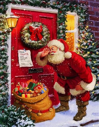 Muyankissu Diamond Art Kits for Adults DIY 5D Christmas Santa Claus Diamond Art Paint with Diamonds Full Drill Gem Art Painting Kit for Home Wall Decor Gifts 12x16inch … in Kuwait