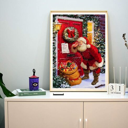 Muyankissu Diamond Art Kits for Adults DIY 5D Christmas Santa Claus Diamond Art Paint with Diamonds Full Drill Gem Art Painting Kit for Home Wall Decor Gifts 12x16inch … in Kuwait