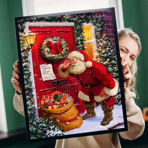 Muyankissu Diamond Art Kits for Adults DIY 5D Christmas Santa Claus Diamond Art Paint with Diamonds Full Drill Gem Art Painting Kit for Home Wall Decor Gifts 12x16inch … in Kuwait