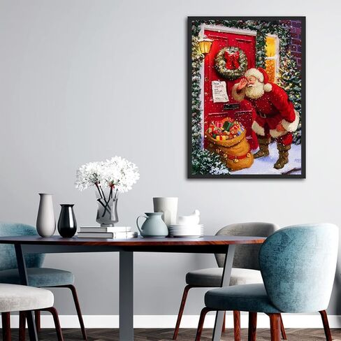 Muyankissu Diamond Art Kits for Adults DIY 5D Christmas Santa Claus Diamond Art Paint with Diamonds Full Drill Gem Art Painting Kit for Home Wall Decor Gifts 12x16inch … in Kuwait