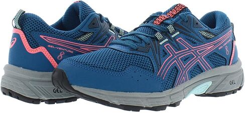 حذاء ASICS Gel-Venture 8 النسائي مقاس 8، اللون: أزرق/وردي in Saudi Arabia